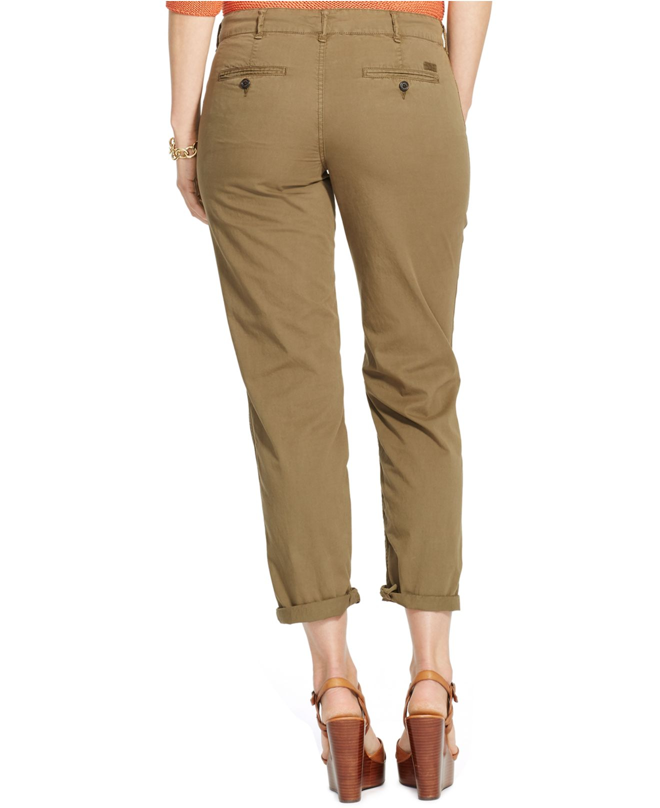 Lauren by ralph lauren Plus Size RolledCuff Chino Pants in Green Lyst