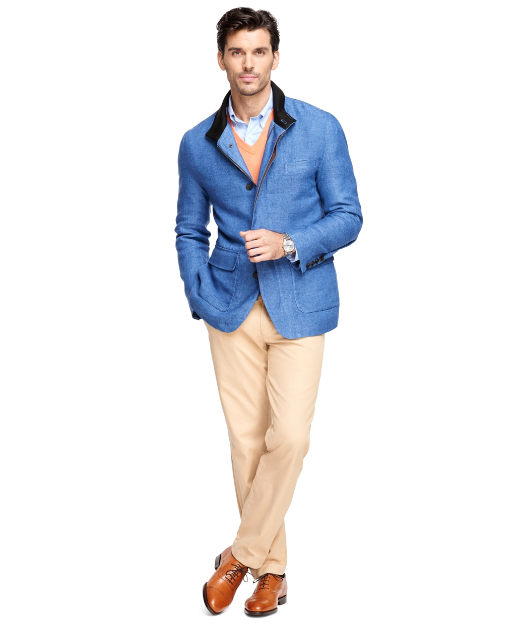 Lyst - Brooks Brothers Linen Hybrid Jacket in Blue for Men