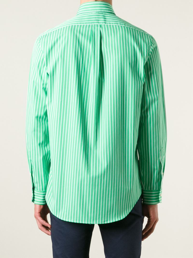 Lyst - Polo Ralph Lauren Striped Button Down Shirt in Green for Men