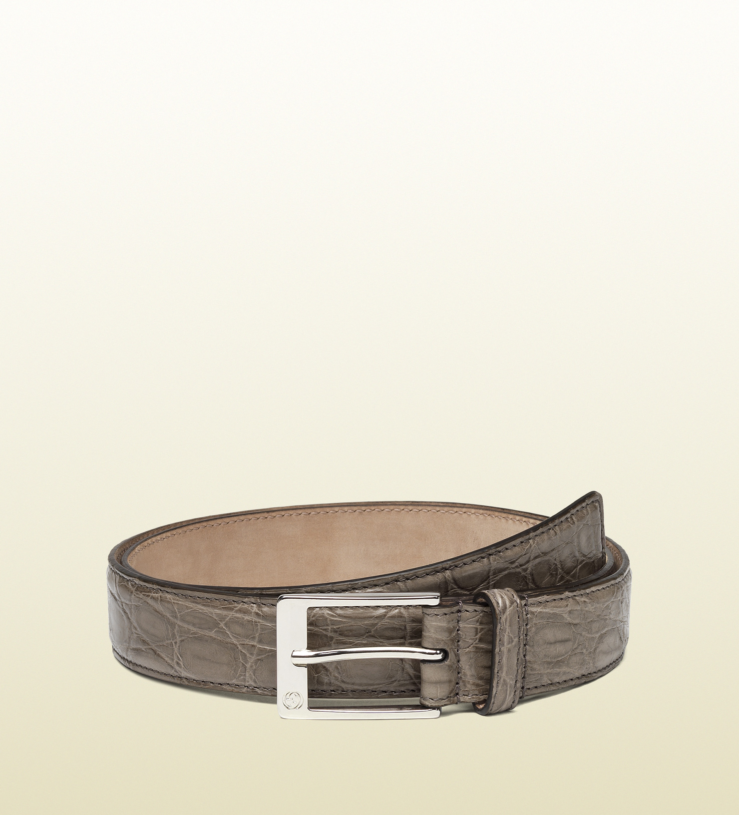 Gucci Crocodile Belt With Square Buckle in Gray for Men | Lyst  