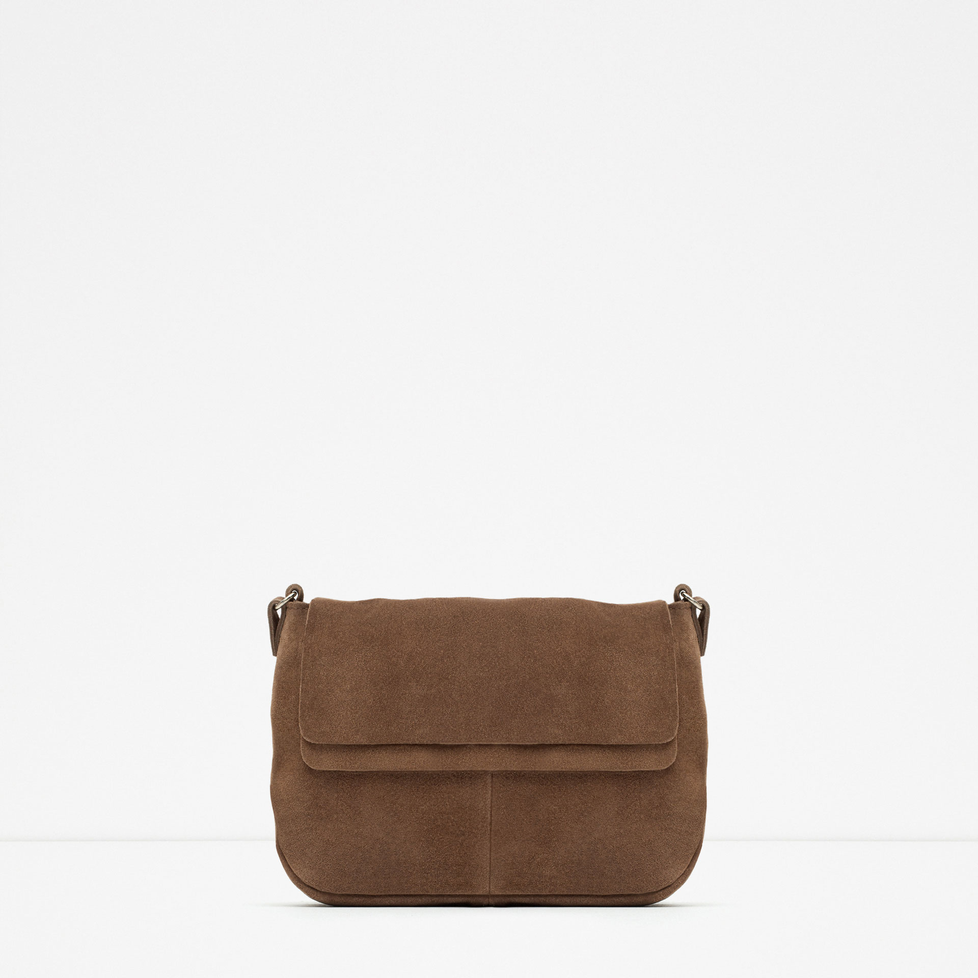 Zara Mini Suede Messenger Bag in Brown (Leather) | Lyst