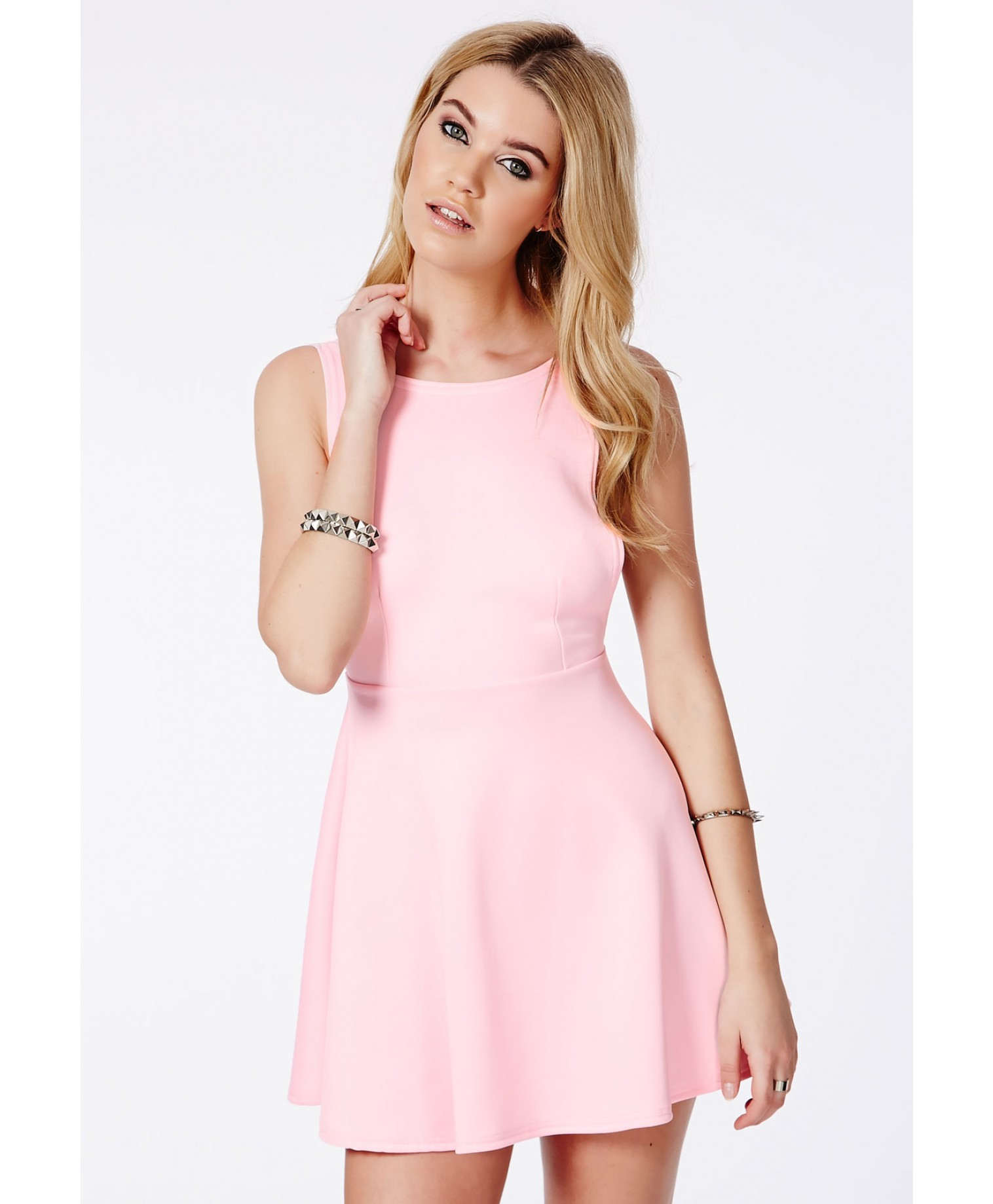 soft pink skater dress