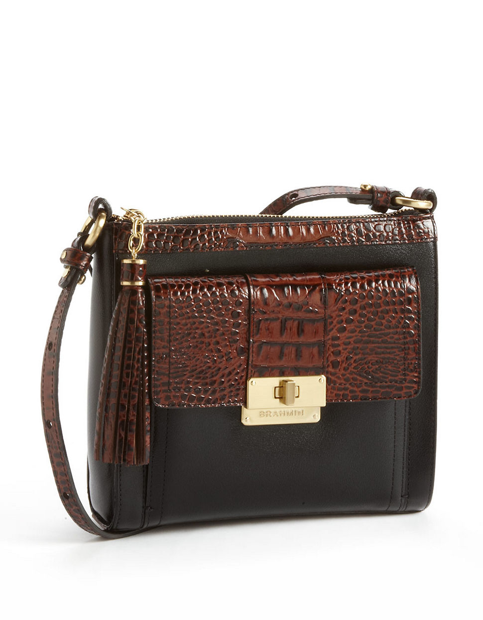 Lyst Brahmin Mimosa Leather Crossbody Bag In Brown Gallery