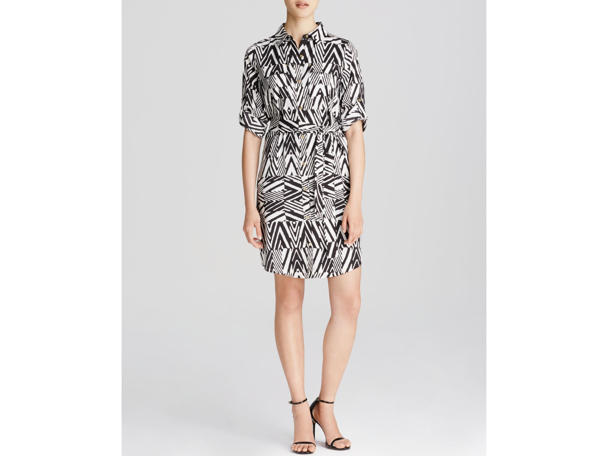 Calvin klein Printed Shirt Dress Bloomingdale's Exclusive in Black Lyst