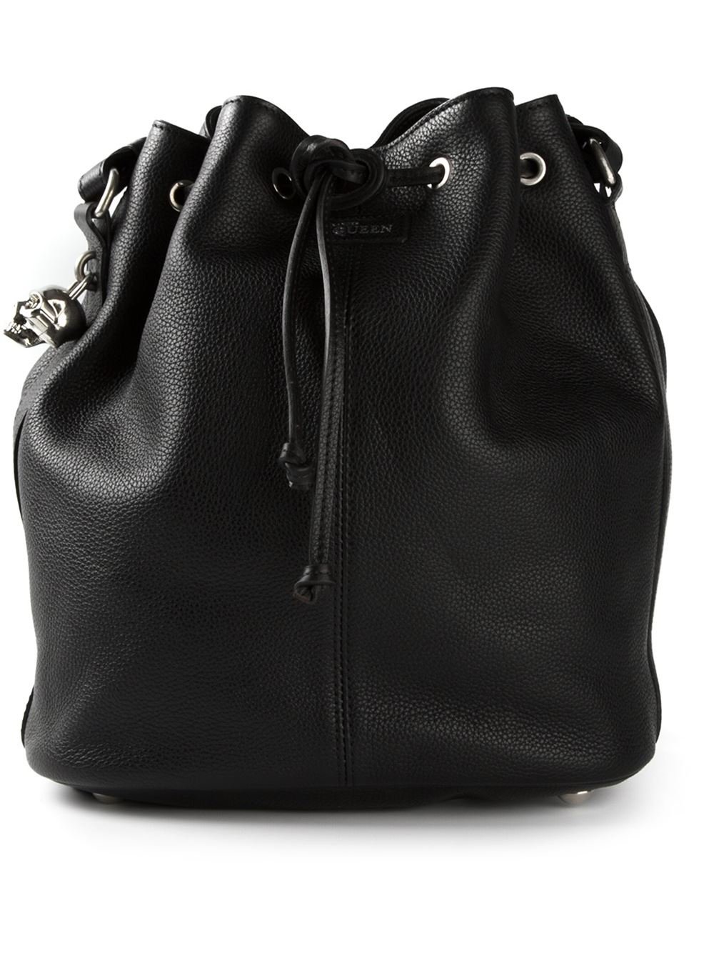 Alexander Mcqueen 'Padlock' Bucket Shoulder Bag in Black | Lyst