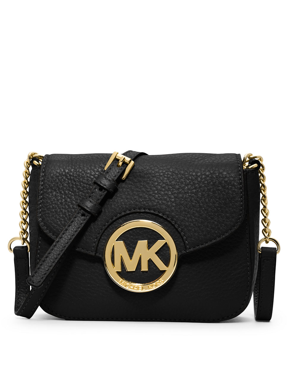 Lyst Michael Kors Fulton Leather Small Crossbody Bag In Black Gallery