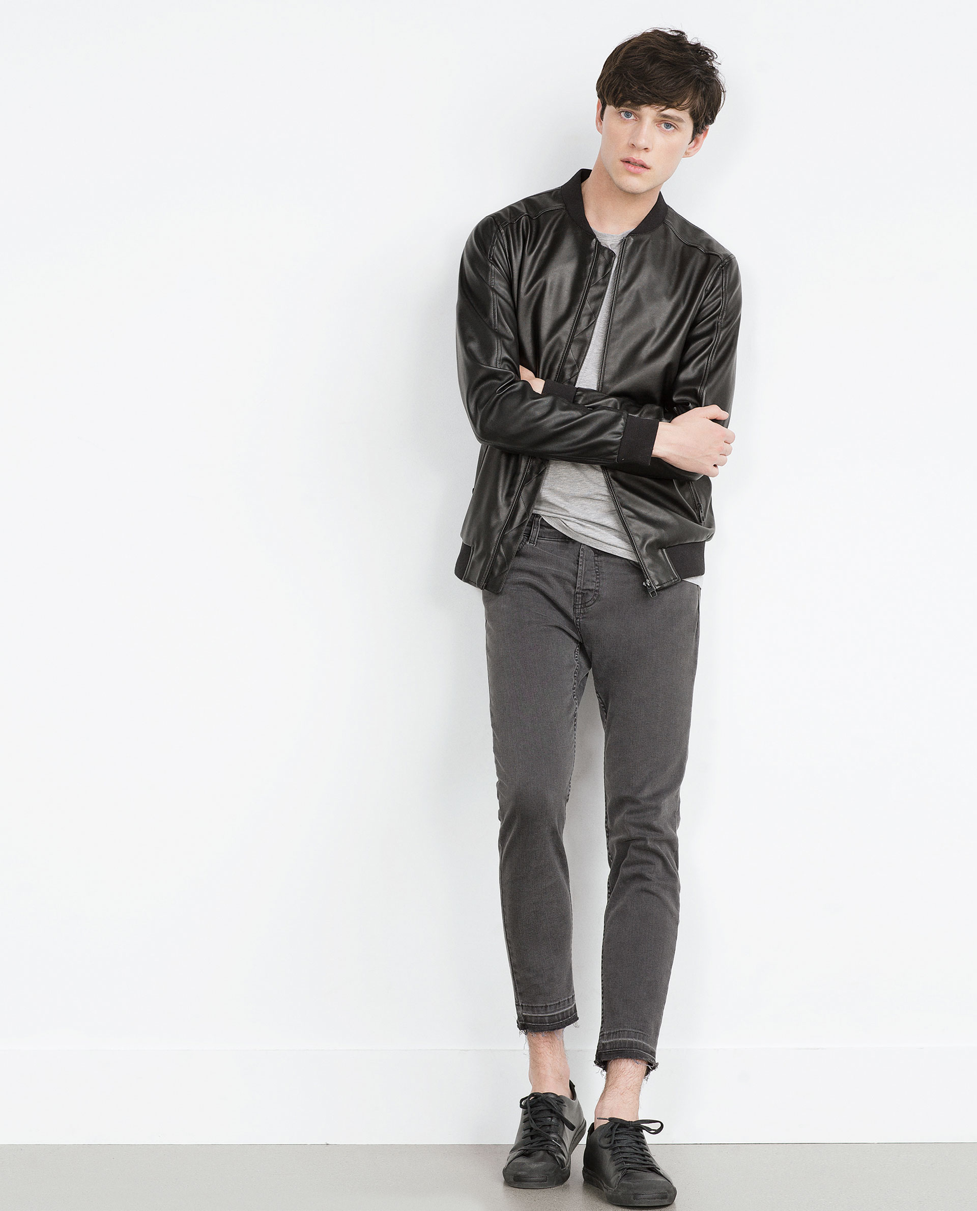 Zara Faux Leather Er Jacket In Black For Men Lyst Gallery