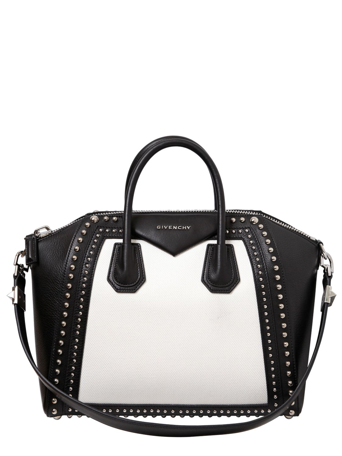 Lyst - Givenchy Medium Antigona Studded Leather Bag in White