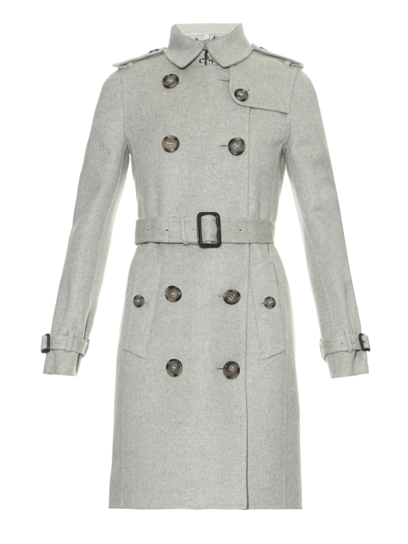 Burberry Kensington Baby Cashmere Trench Coat in Gray | Lyst