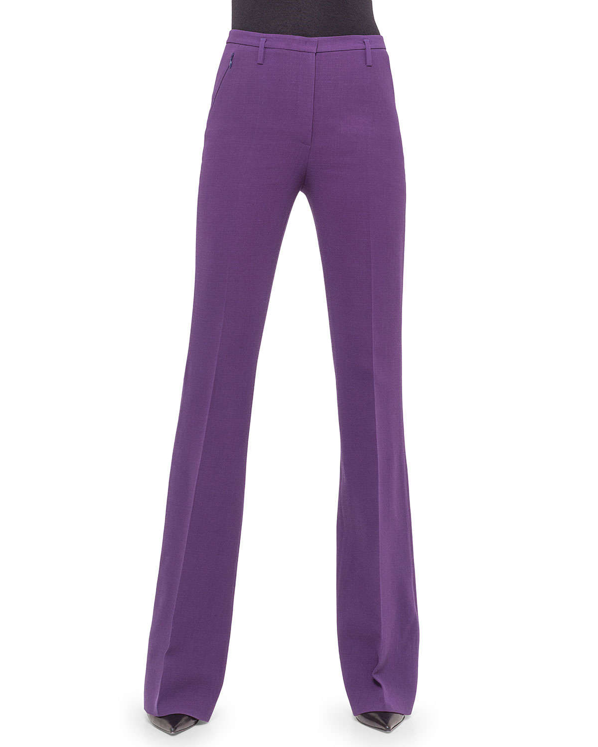 Lyst - Akris Farrah Wool-blend Pants in Purple