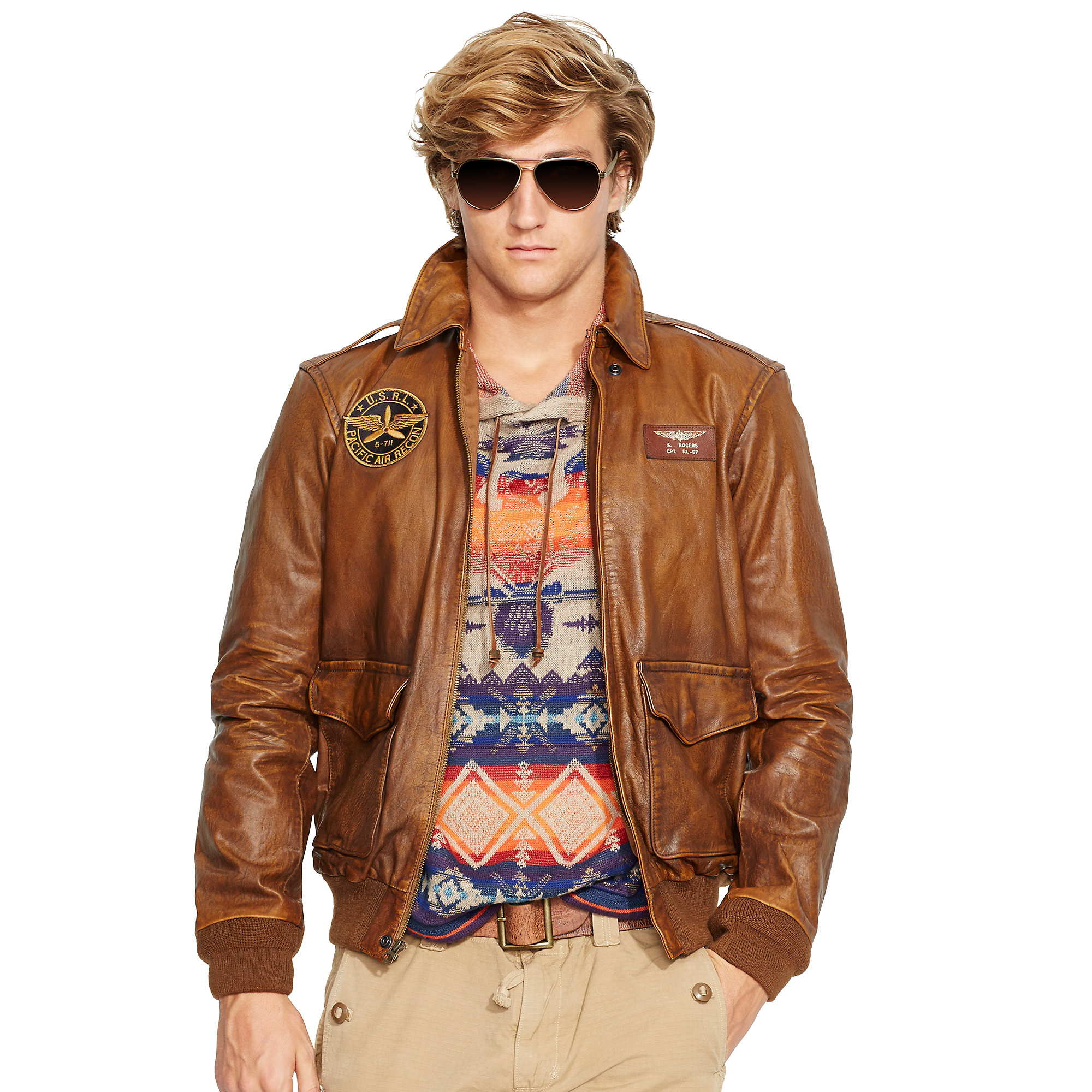 Polo Ralph Lauren Leather Farrington A2 Jacket In Brown For Men Lyst Gallery