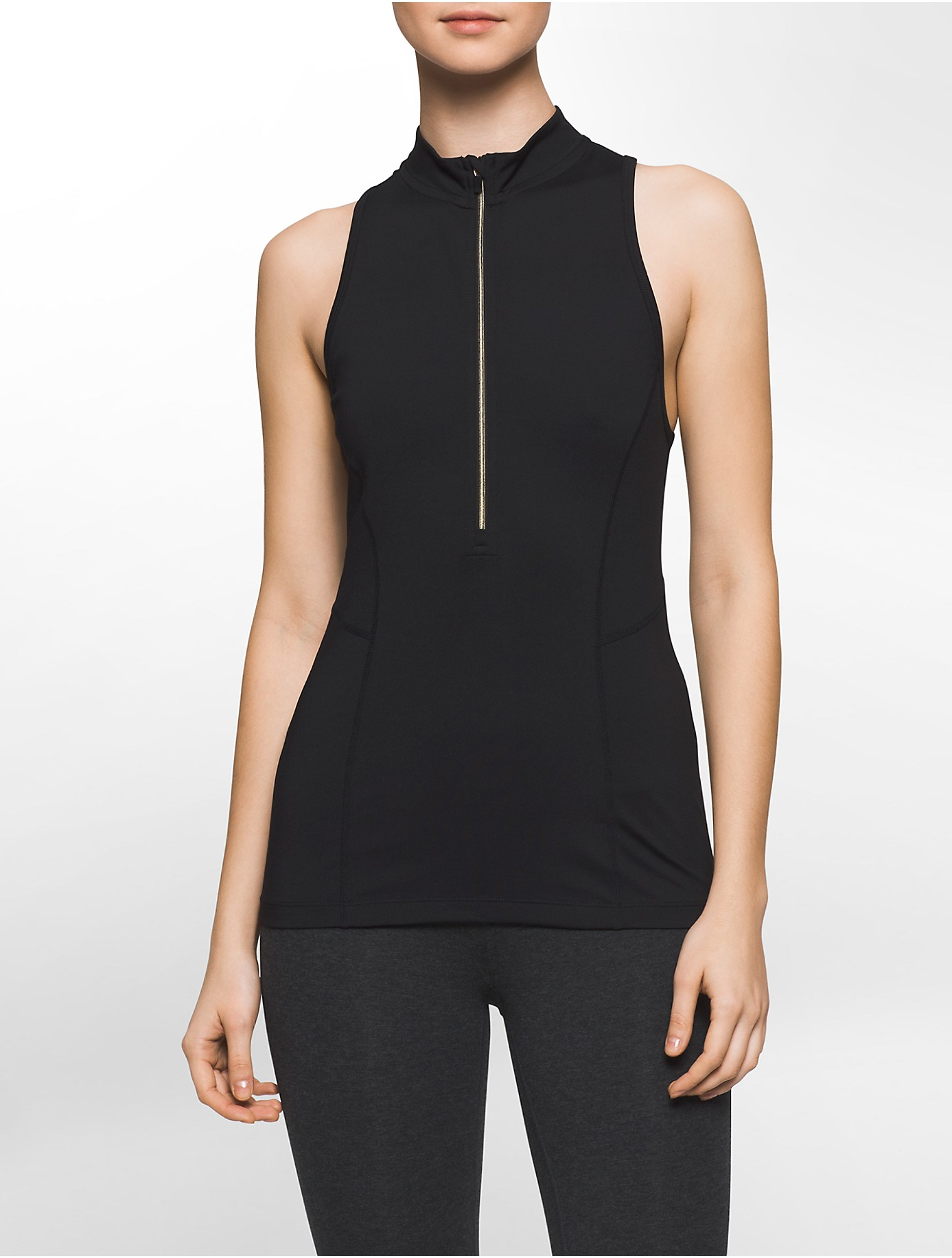 Download Lyst - Calvin Klein Performance Zip-front Racerback Scuba ...