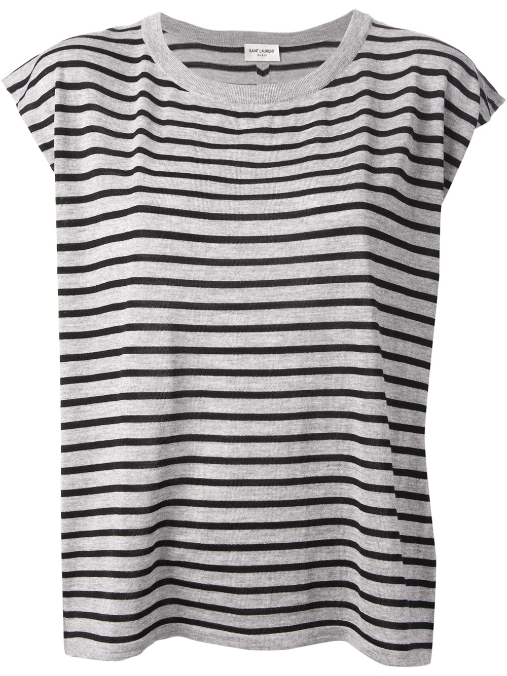 Lyst - Saint Laurent Striped Tank Top in Black