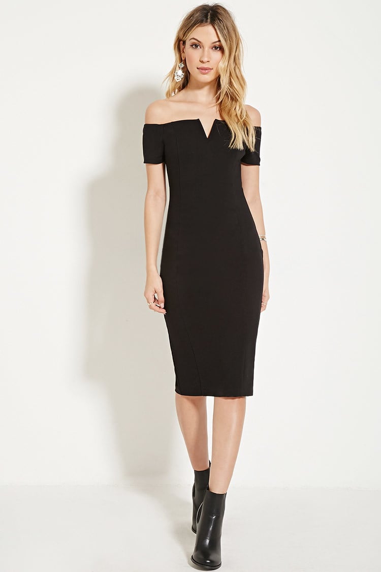 black bodycon dress off the shoulder xfinity