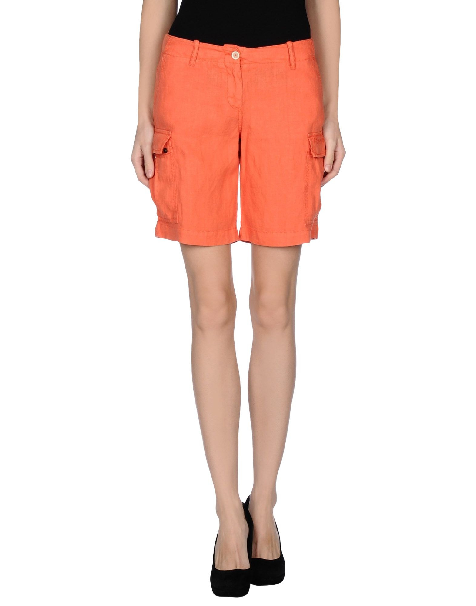 Napapijri Linen Bermuda Shorts in Orange Lyst