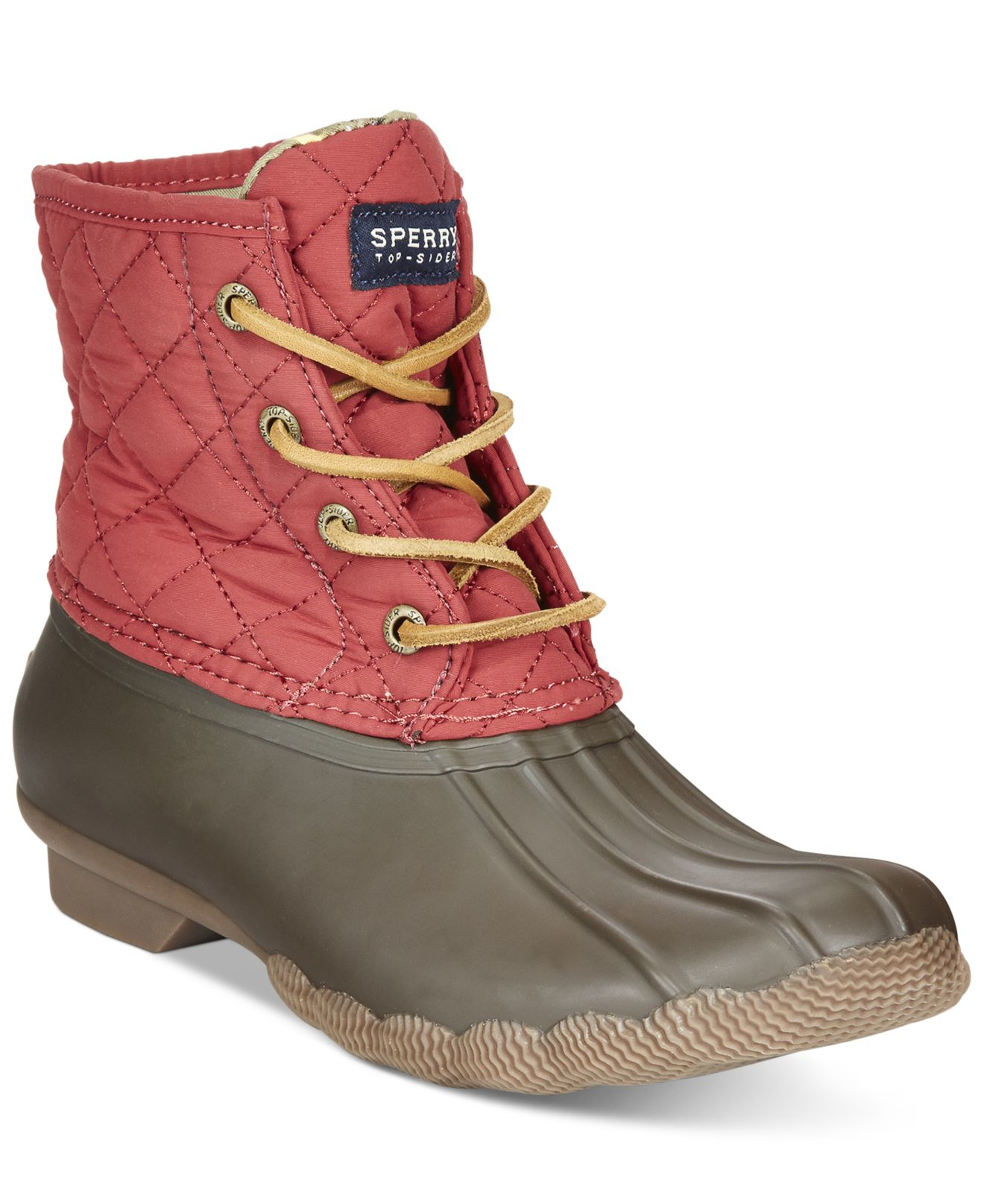 Sperry top-sider Saltwater Quilted Water-Resistant Boots in Red (Red ...