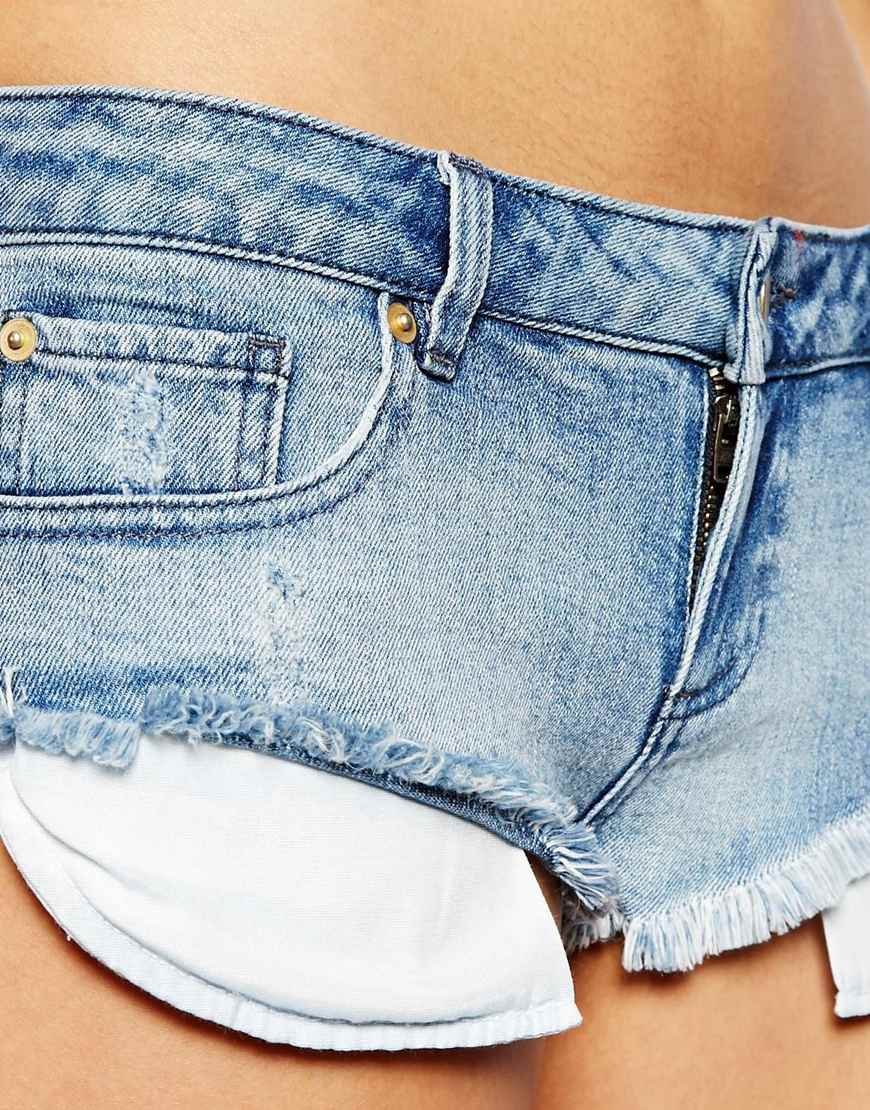 dark blue acid wash high wasted shorts