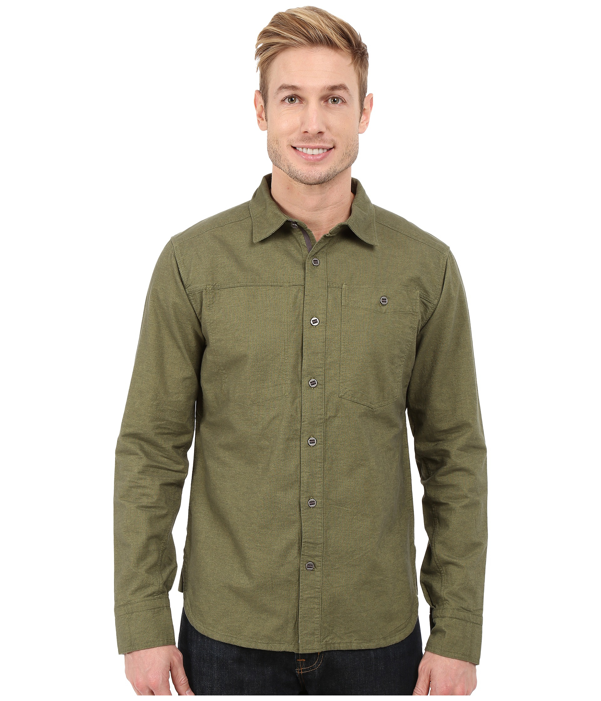 Lyst - Black Diamond Long Sleeve Chambray Modernist Shirt in Green for Men