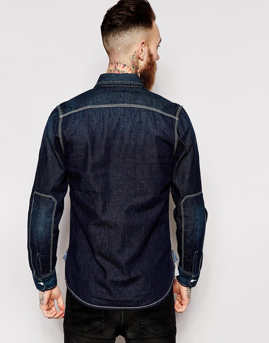 Blue collar worker Denim Shirt Pockets in Blue for Men | Lyst