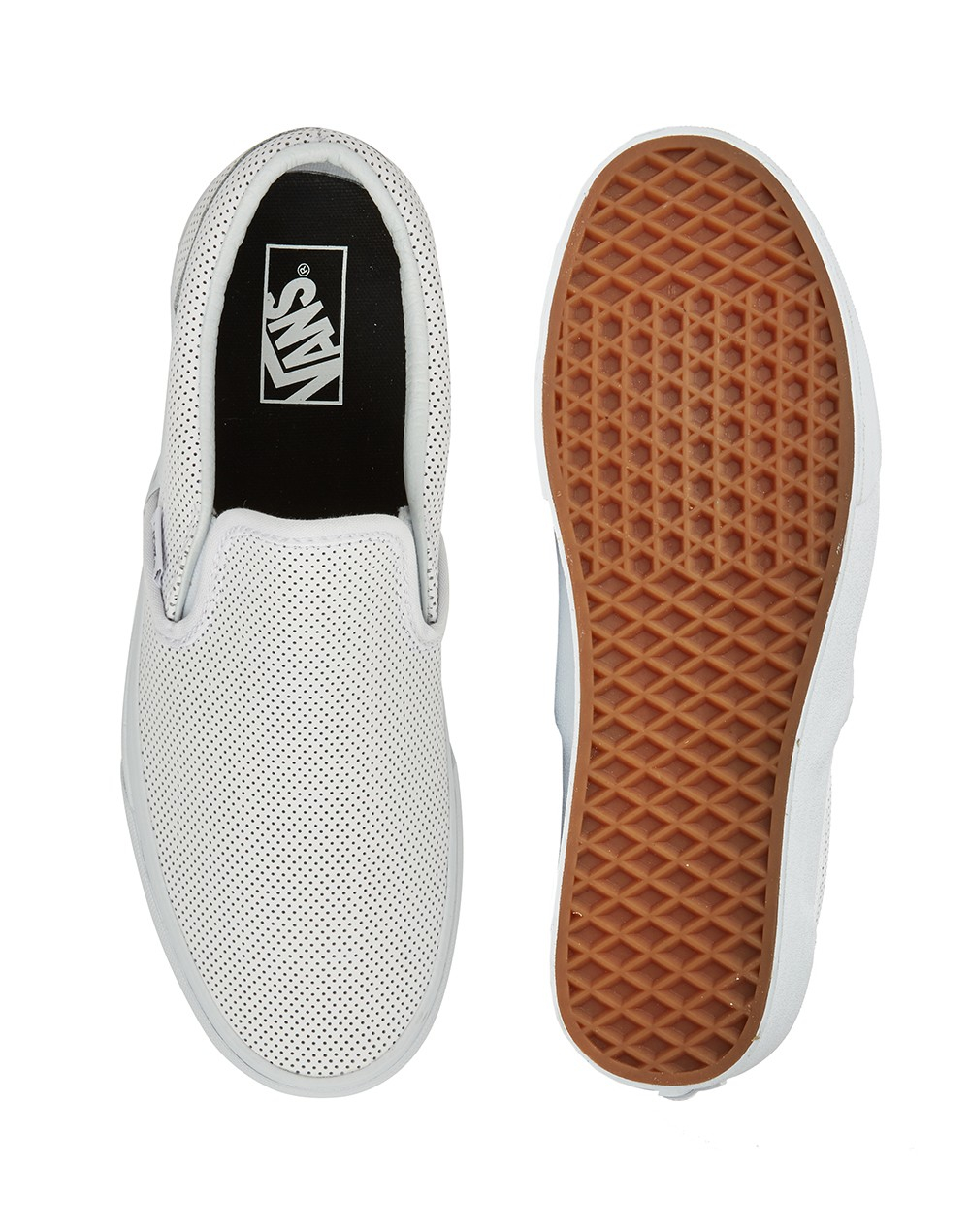 Lyst Vans Classic Slip On In Perforated Leather In White For Men 5213