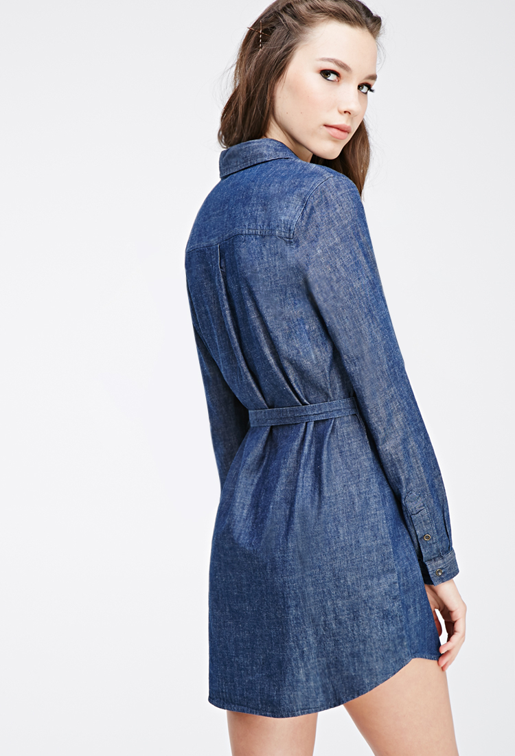 forever 21 denim shirt dress