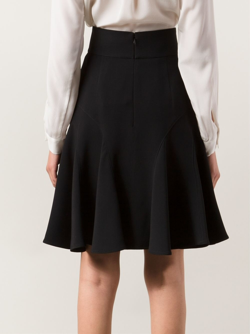 Lyst - Givenchy A-Line Godet Skirt in Black