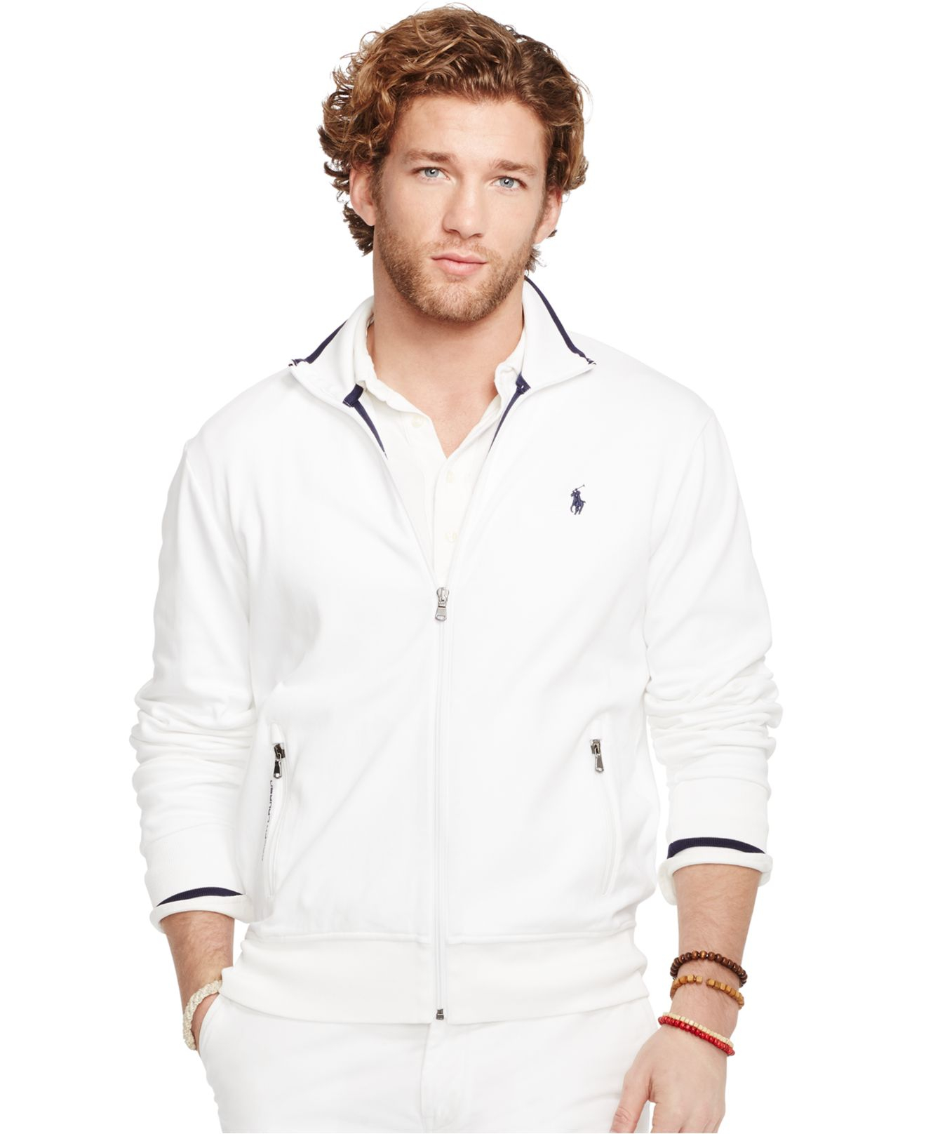 Download Lyst - Polo Ralph Lauren Full-Zip Track Jacket in White ...