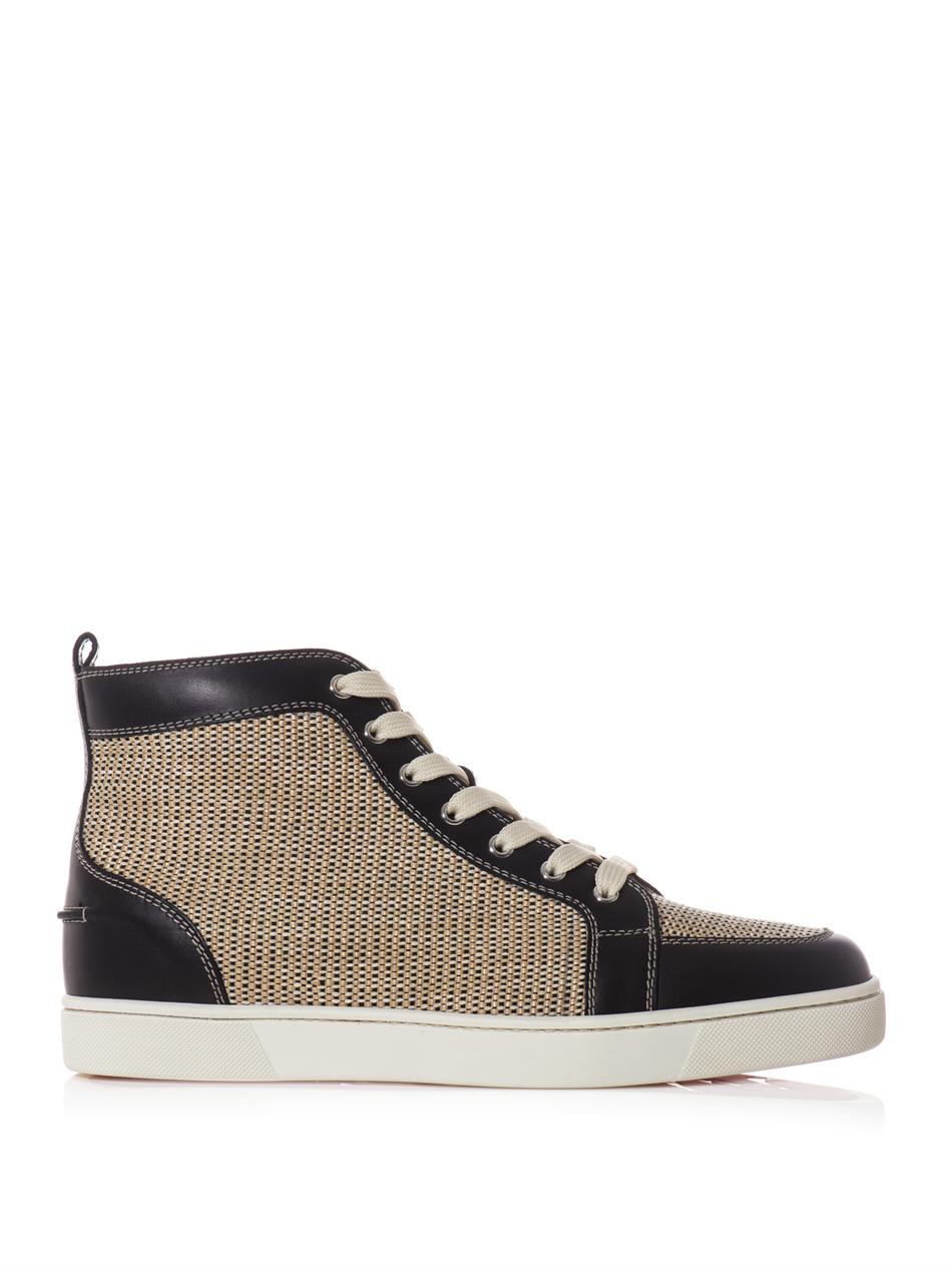 Christian louboutin Rantus Leather Hightop Trainers in Black for ...