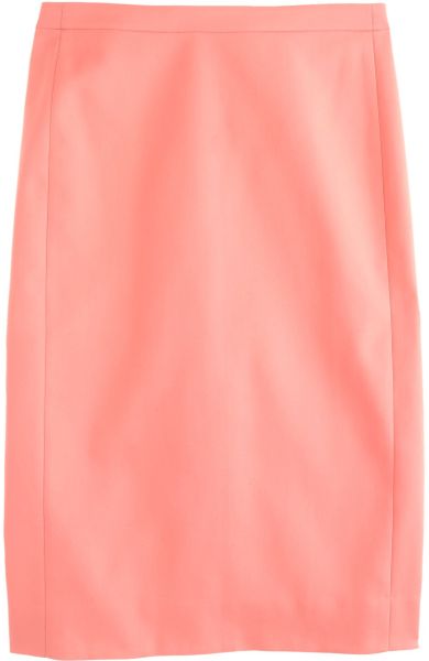 J.crew Tall No 2 Pencil Skirt in Cotton Twill in Pink (soft guava) | Lyst