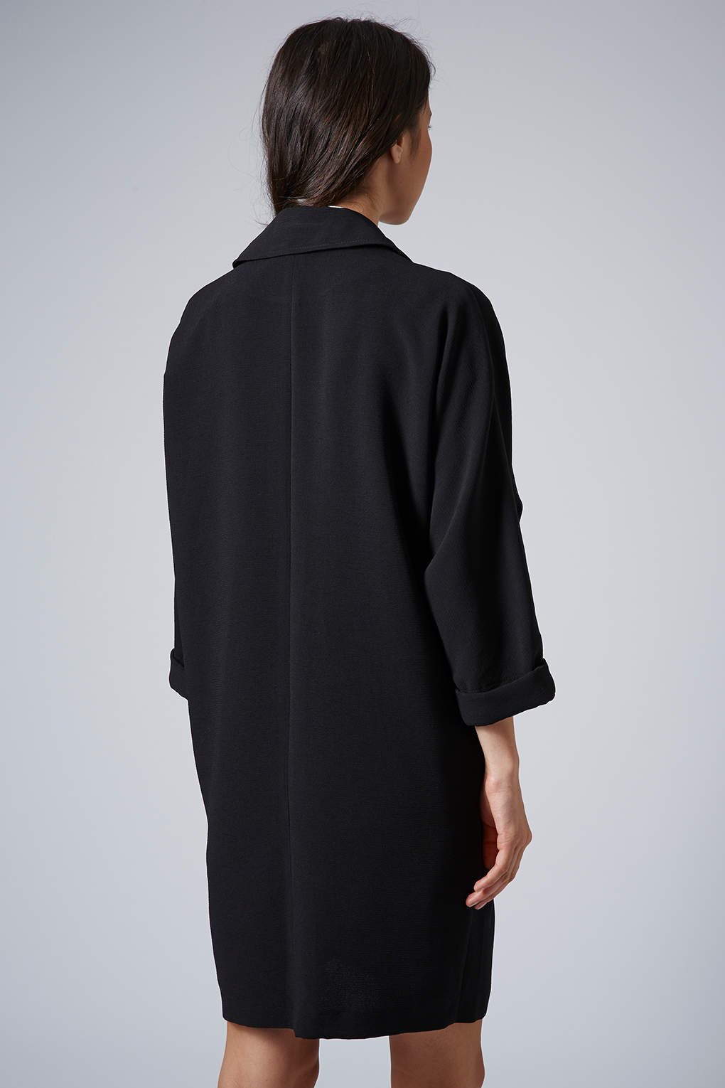 Lyst Womens Crimped Duster Coat Black in Black