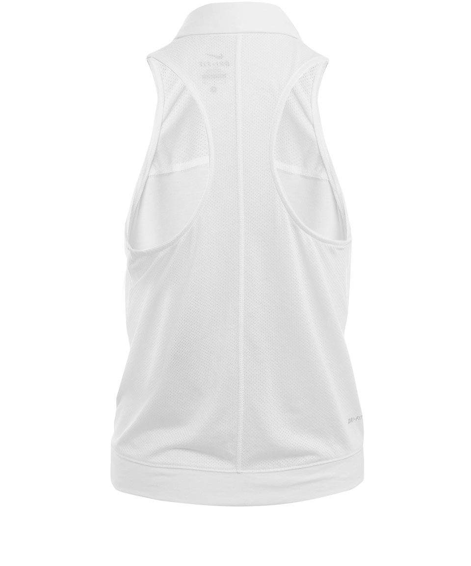 Nike White Dri-Fit Cool Sleeveless Tennis Polo Shirt in White - Lyst