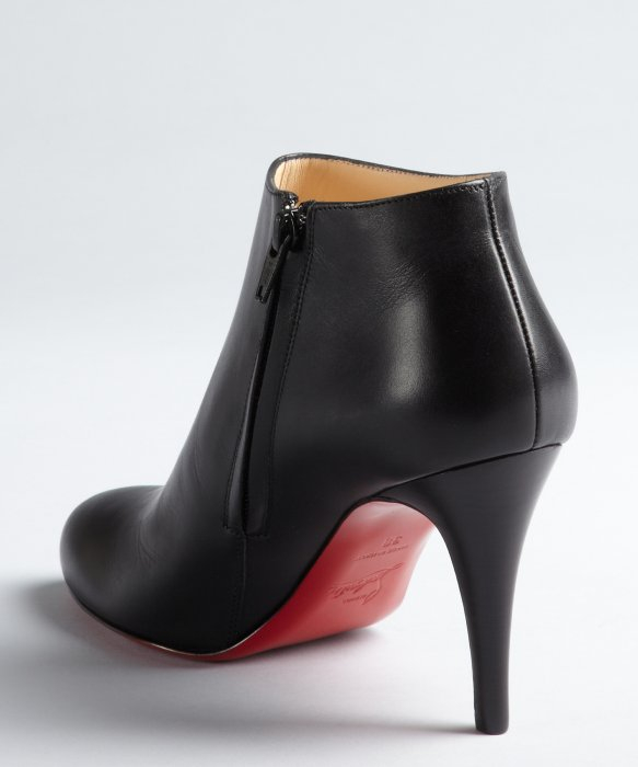 Christian louboutin Leather Belle 85 Ankle Zip Booties in Black | Lyst