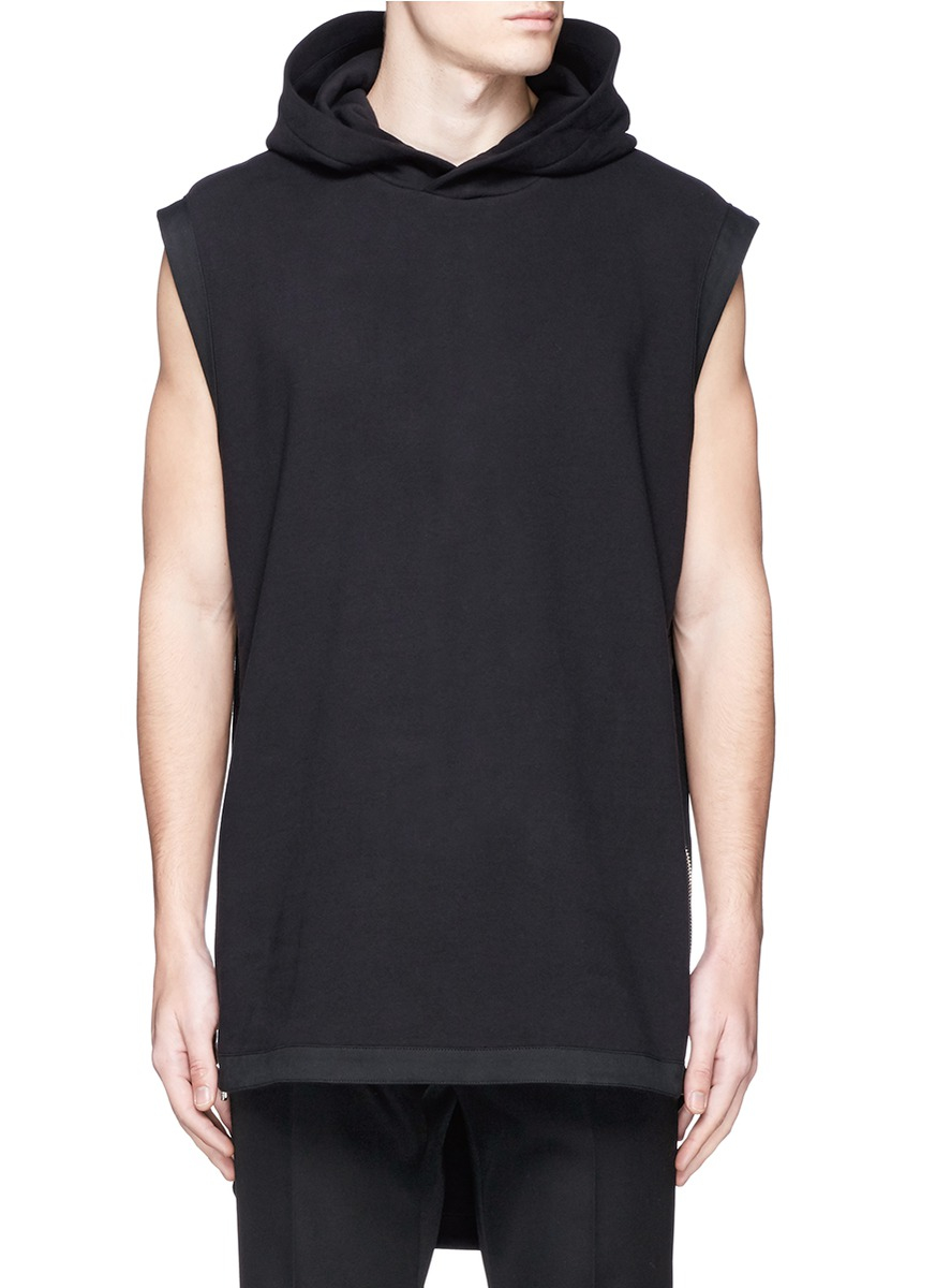 Lyst - Givenchy Sleeveless Side Zip Hoodie in Black for Men
