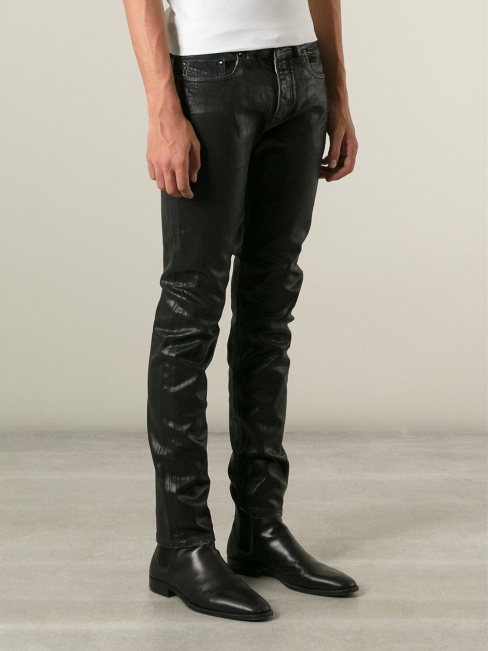 Diesel black gold Coated Jeans in Black for Men | Lyst