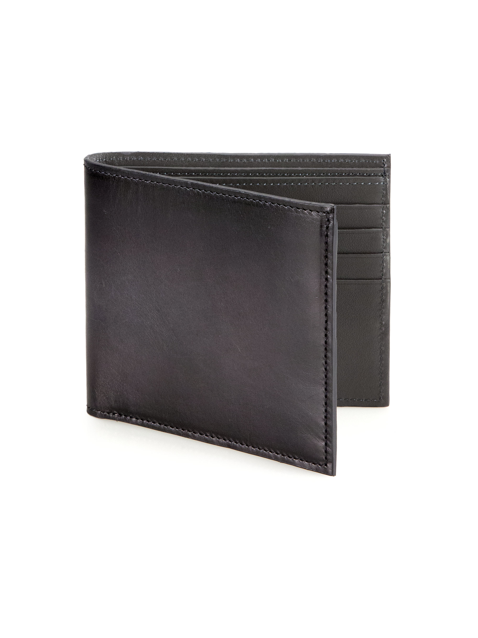 Saks fifth avenue Burnished Leather Bifold Wallet in Gray for Men (grey ...