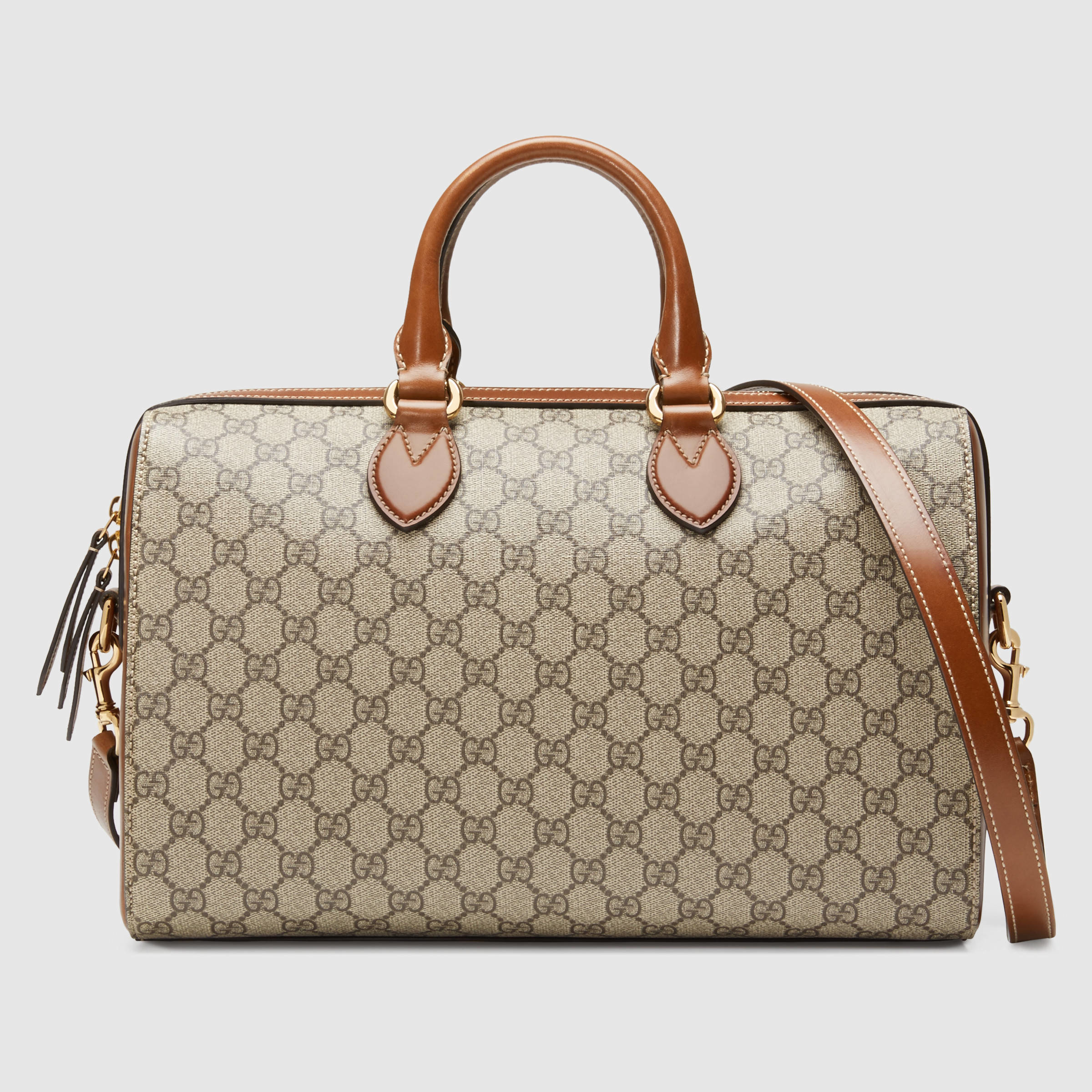 Gucci Gg Supreme Top Handle Bag in Brown | Lyst