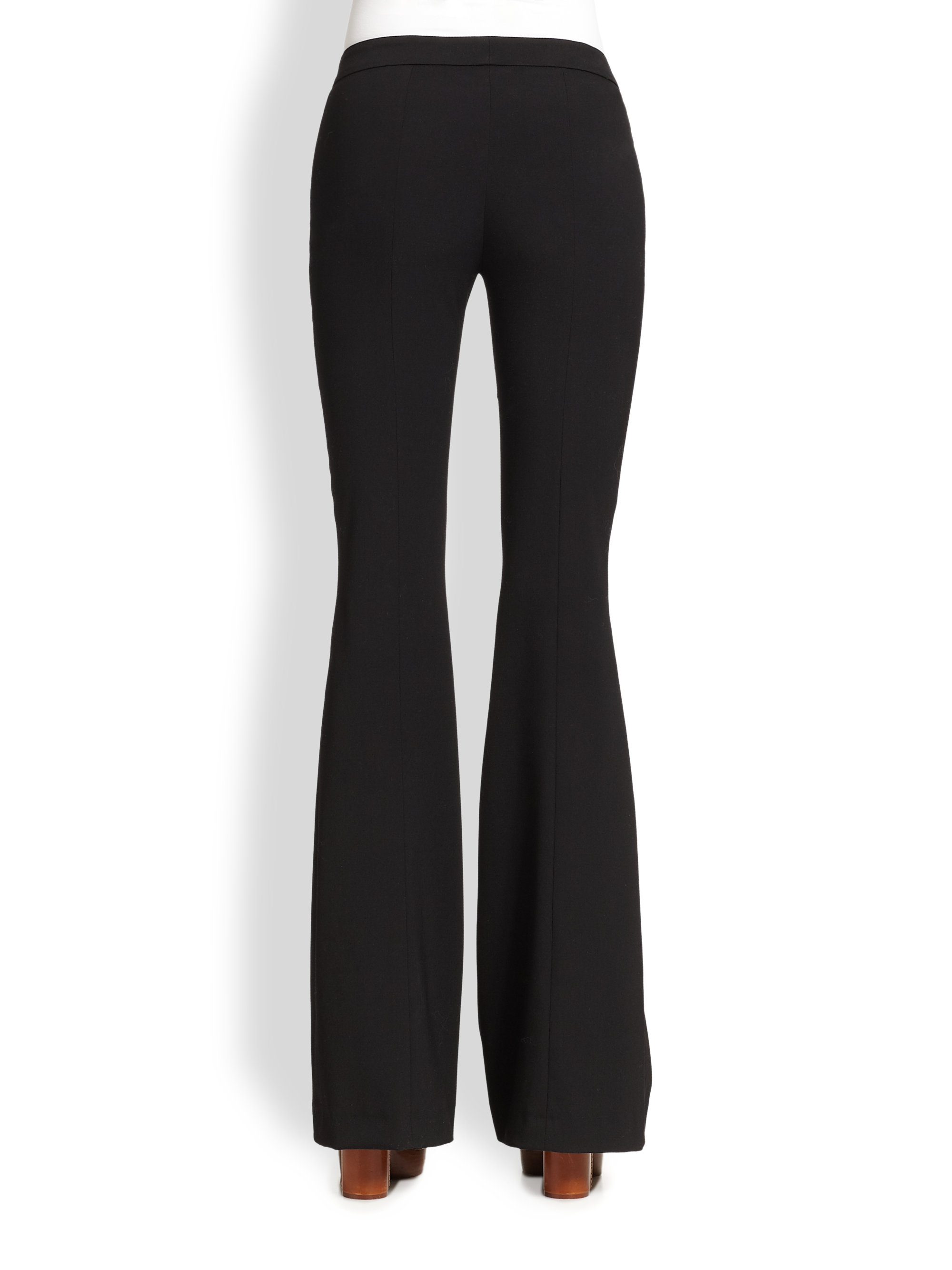 Lyst - Michael Kors Wool Gabardine Bootleg Pants in Black