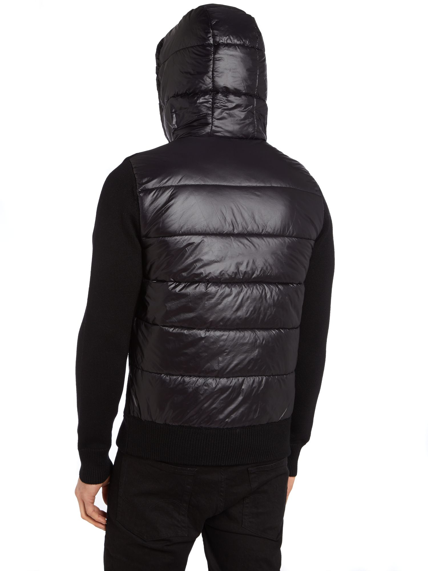Michael kors Puffer Back Knitted Jacket in Black for Men Lyst