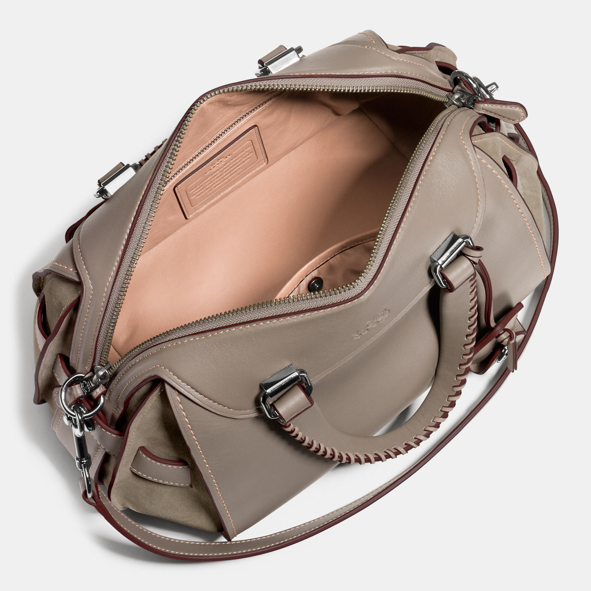 Lyst COACH Ace Satchel In Glovetanned Leather And Suede in Gray