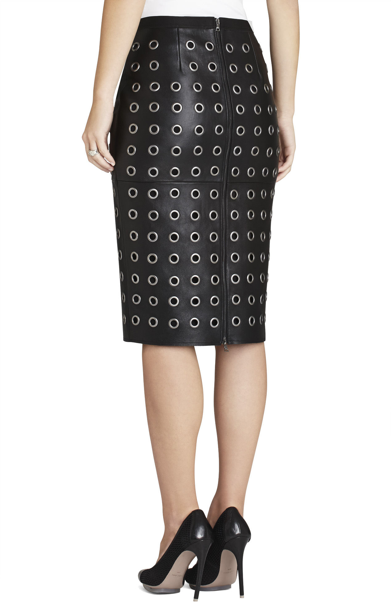Bcbgmaxazria Bess Leather Pencil Skirt in Black | Lyst