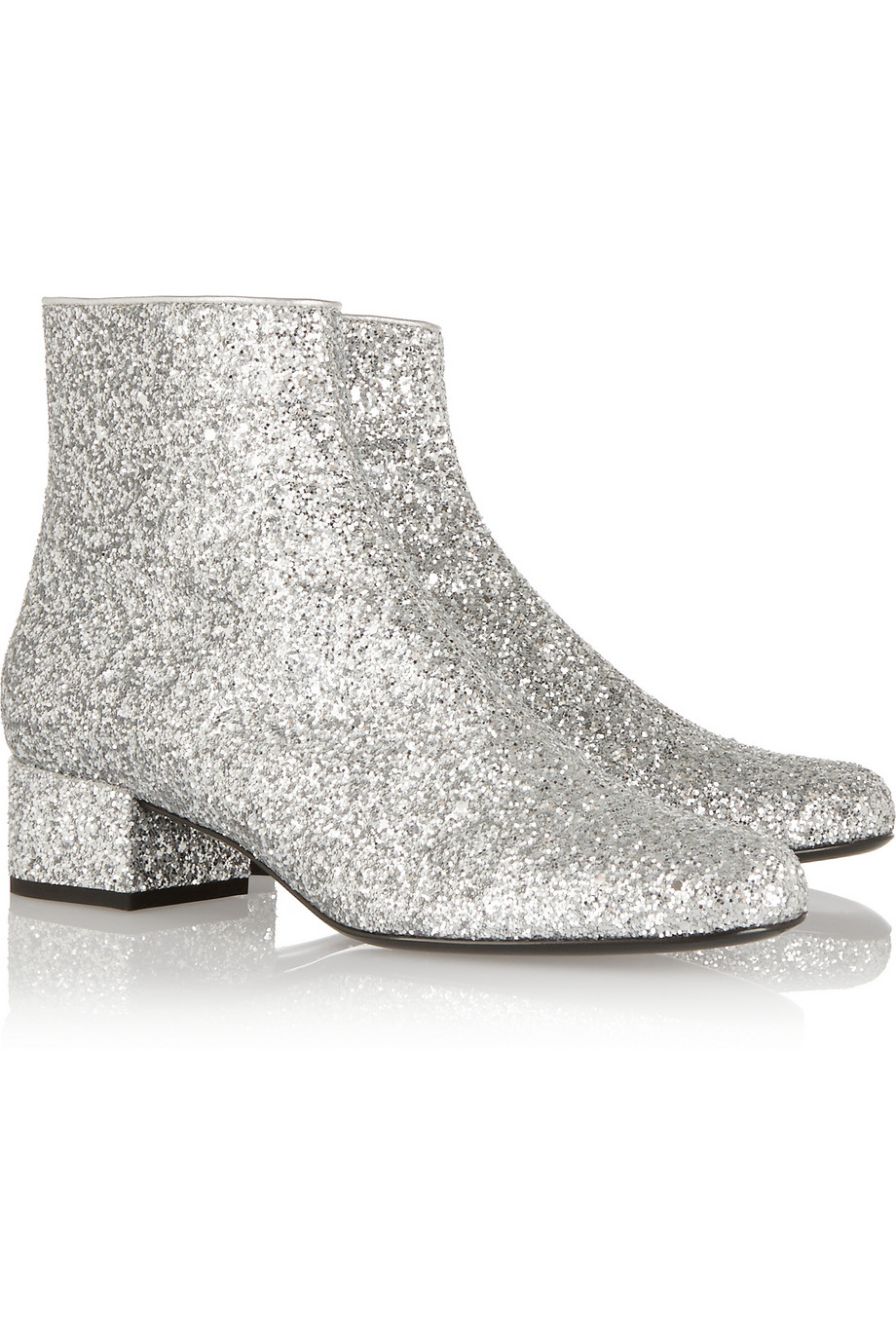 sparkly silver ankle boots