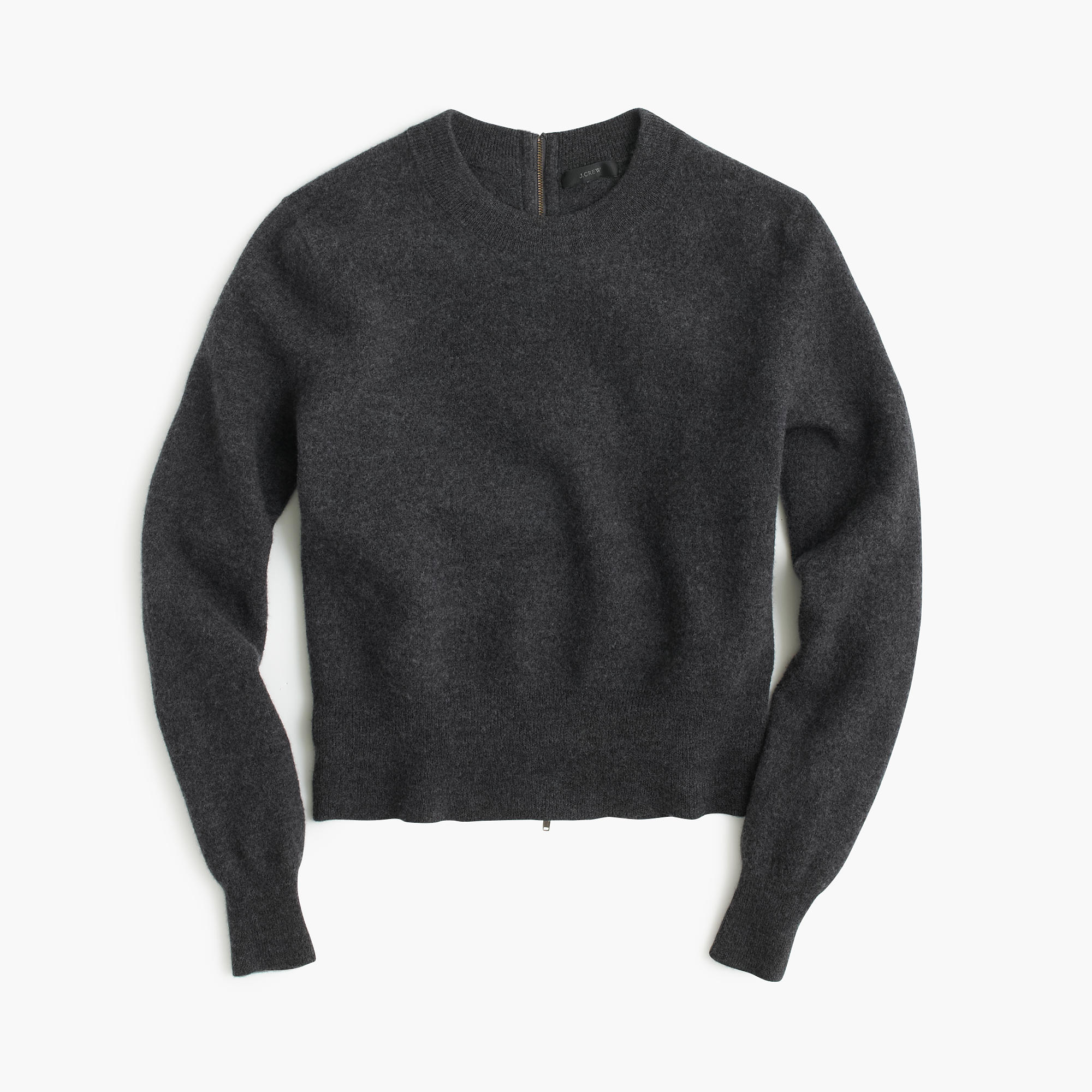 Lyst - J.Crew Wool Back-zip Sweater in Gray