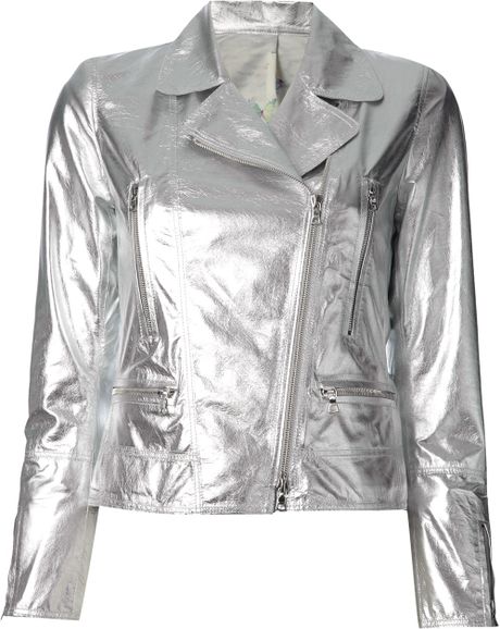 Sylvie Schimmel Cropped Jacket in Silver (metallic) | Lyst