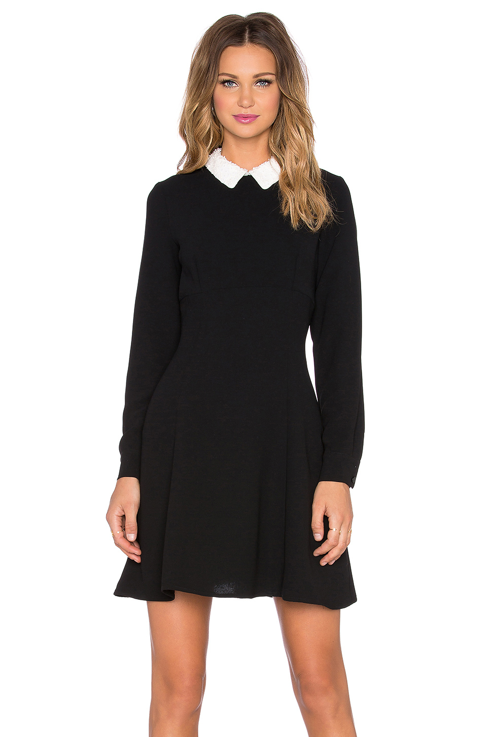Lyst Kate Spade New York SequinnedCollar Crepe Dress in Black