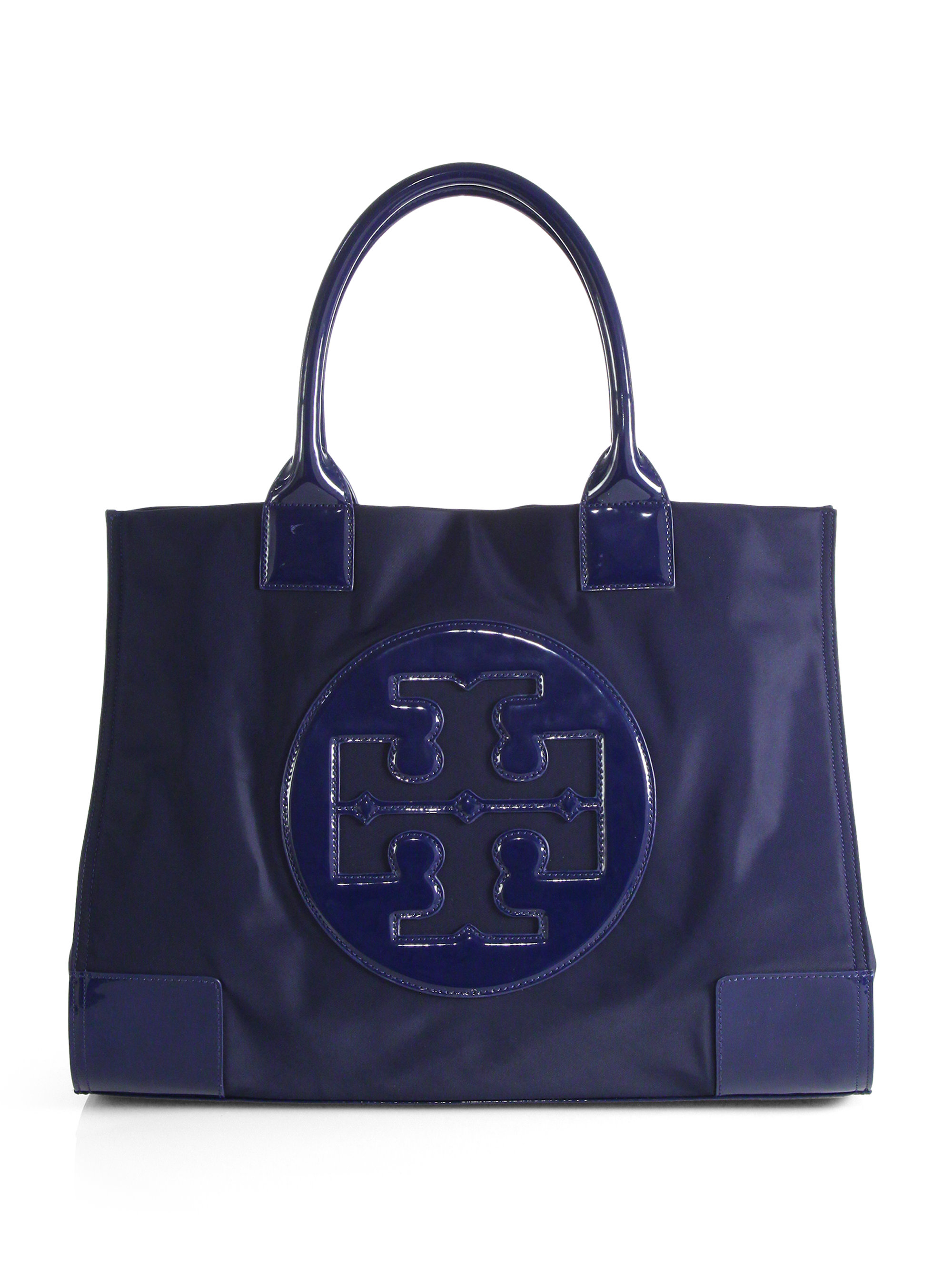 Tory Burch Ella Nylon & Faux Leather Tote in Blue (FRENCH NAVY) | Lyst