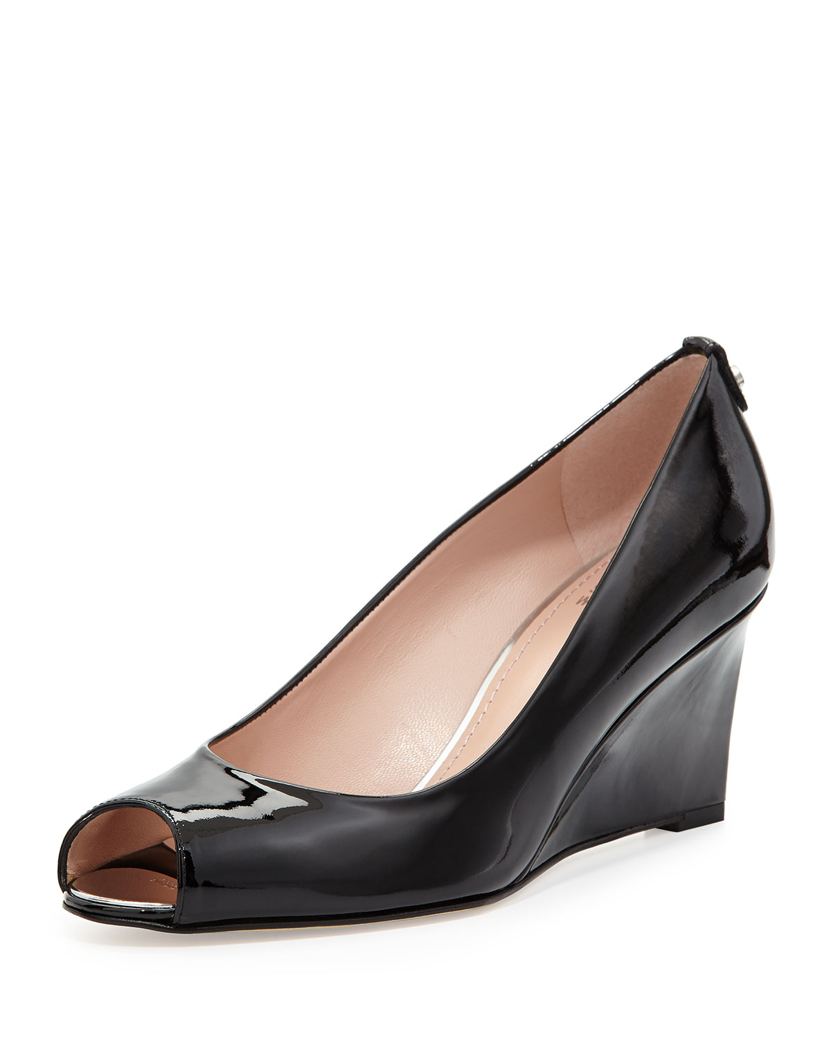 open toe wedge pumps