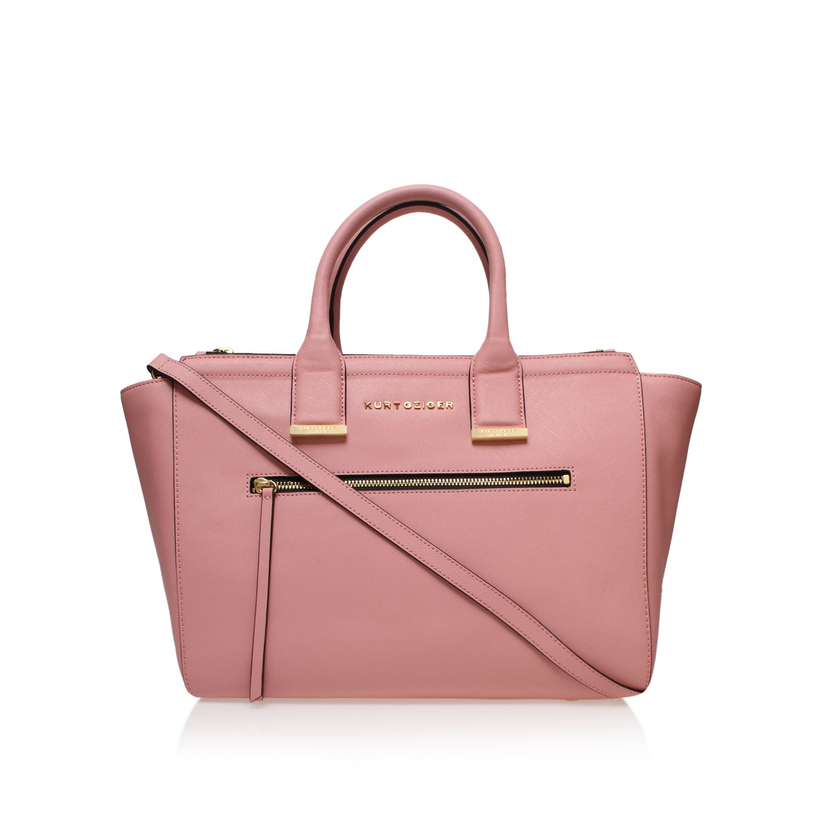 Kurt geiger Saffiano Bea Tote Bag in Pink Lyst