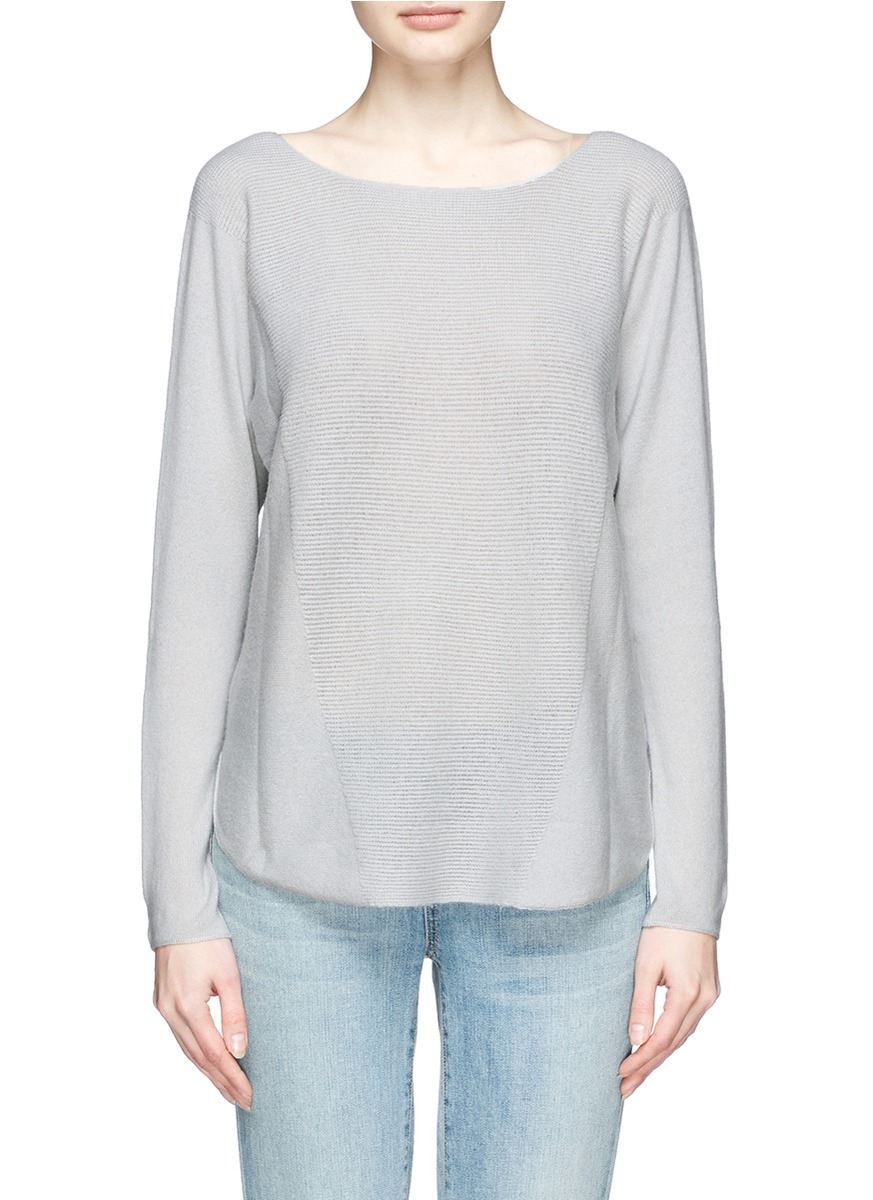 Lyst - Vince Texture Knit Cashmere Sweater in Gray
