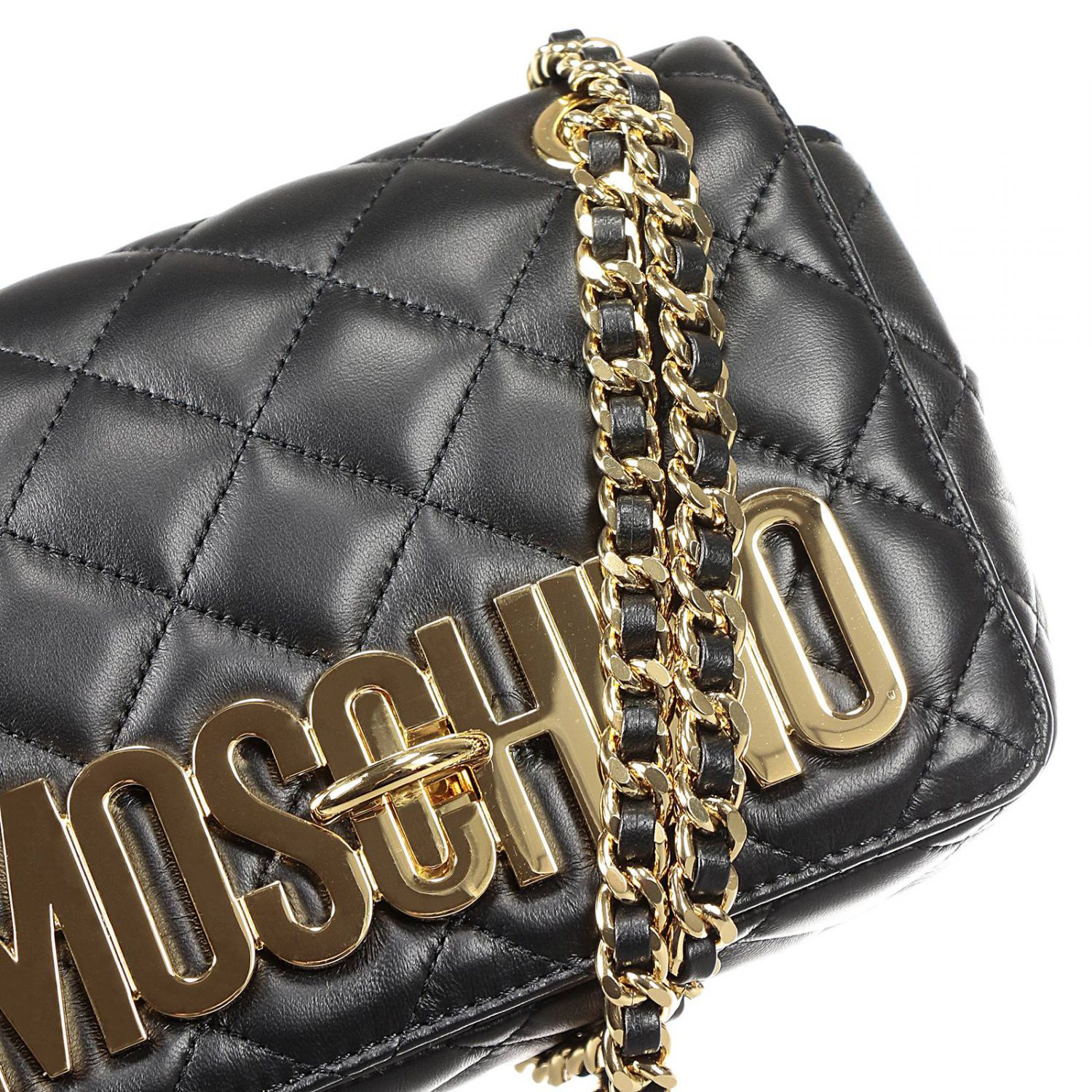 Lyst - Moschino Quilted Shoulder Bag in Black