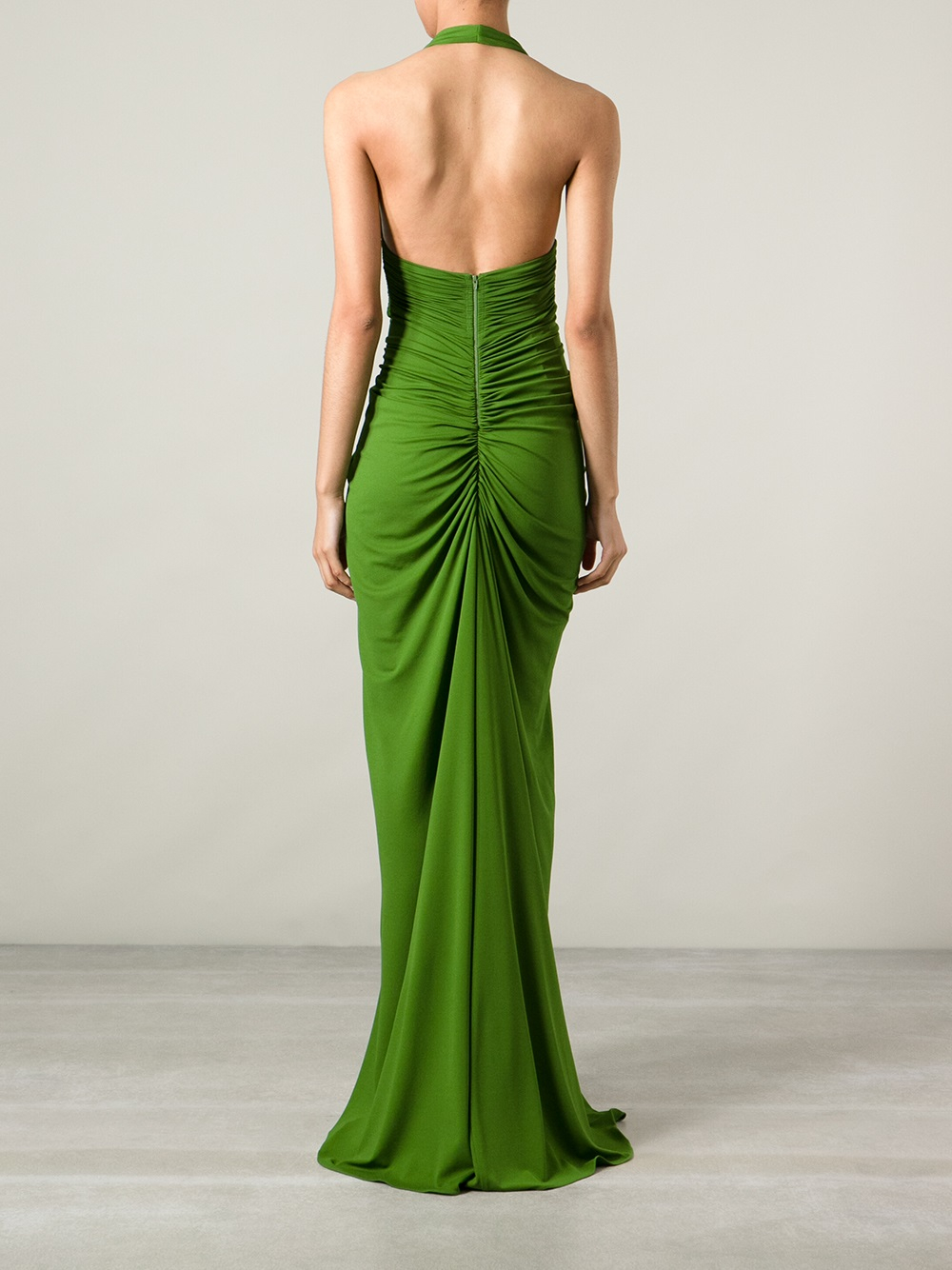 green knit halter dress